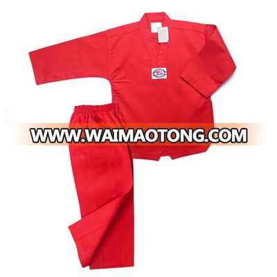 Custom red taekwondo suits martial arts uniforms colourful tkd uniform