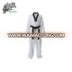 wholesale ribbed material V neck taekwondo uniform