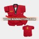 Cheap Martial Arts ribbed V neck red taekwondo uniforms WTF