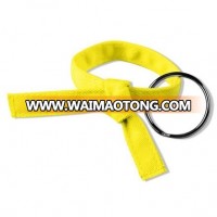 Custom Color  Label Logo   Martial Arts Rank Belt Keychain Tied